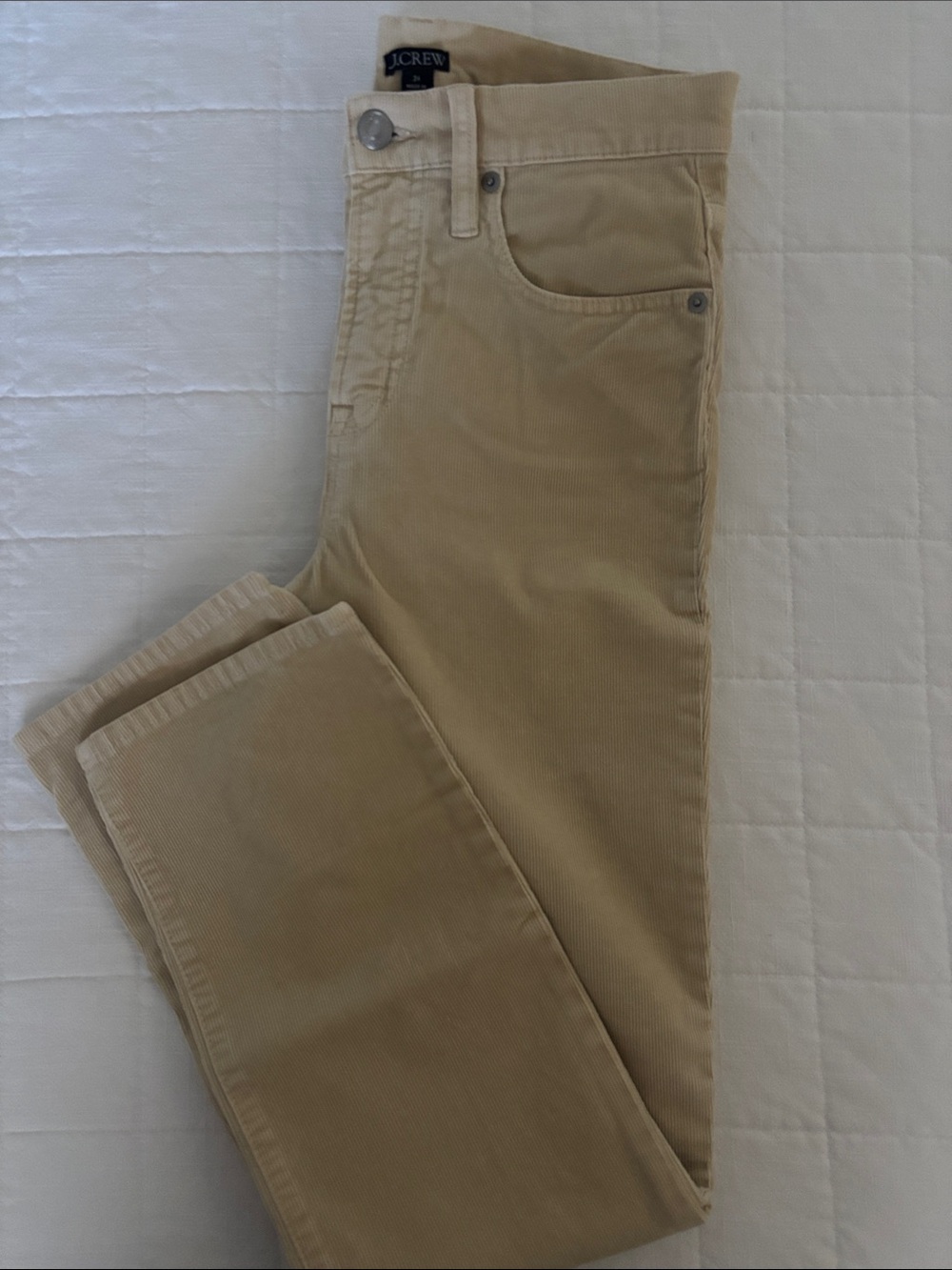 J. Crew Straight-Leg Corduroy Pants in Beige